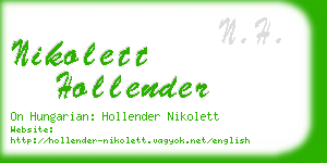 nikolett hollender business card